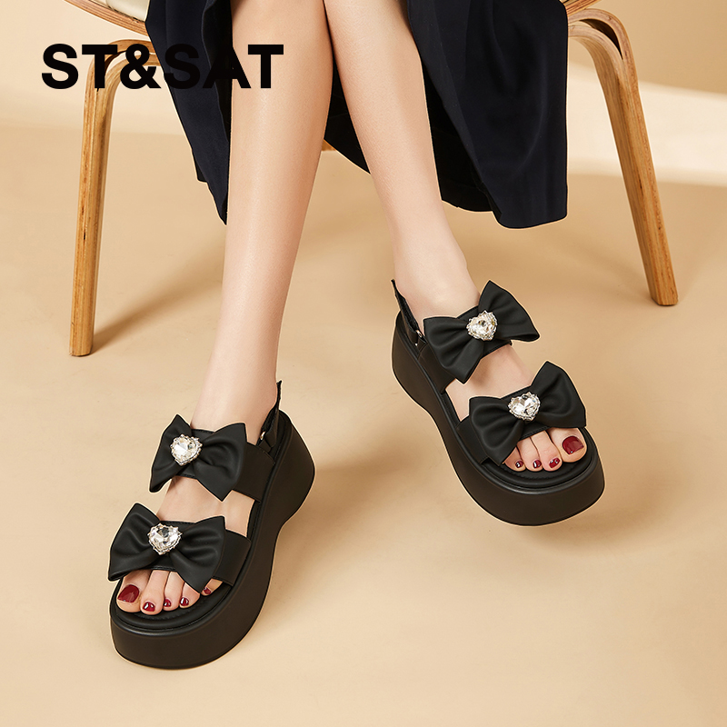 救命！这双凉鞋也太甜了吧！粗跟厚底增高绝了！