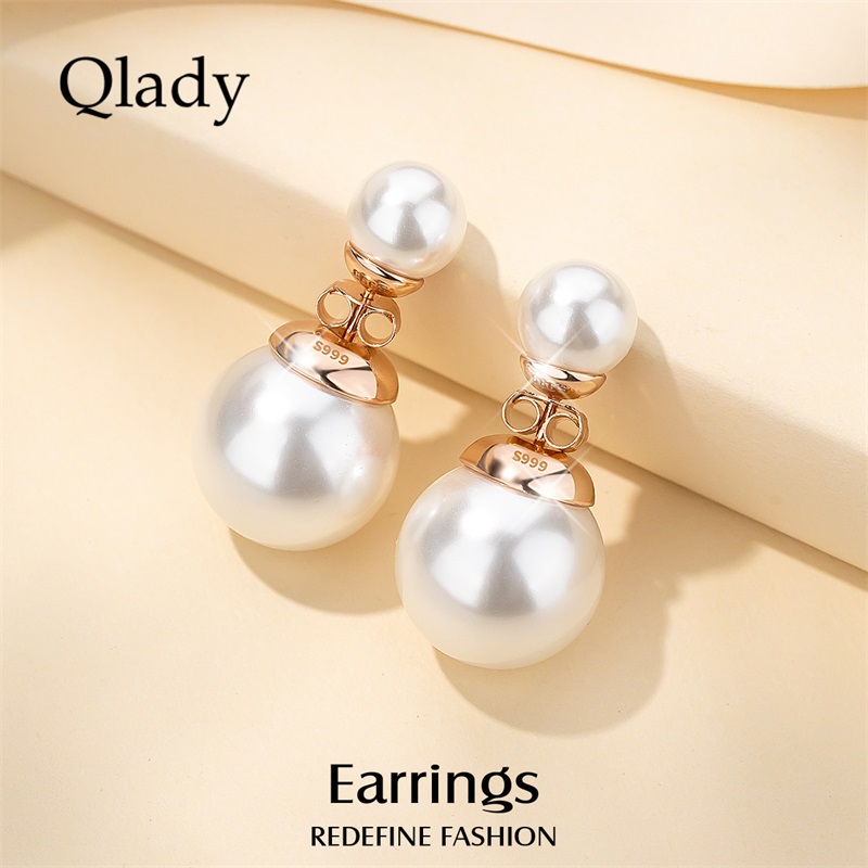 💎Qlady双面珍珠耳钉!高级感爆棚的小众设计,戴上它秒变气质女神!