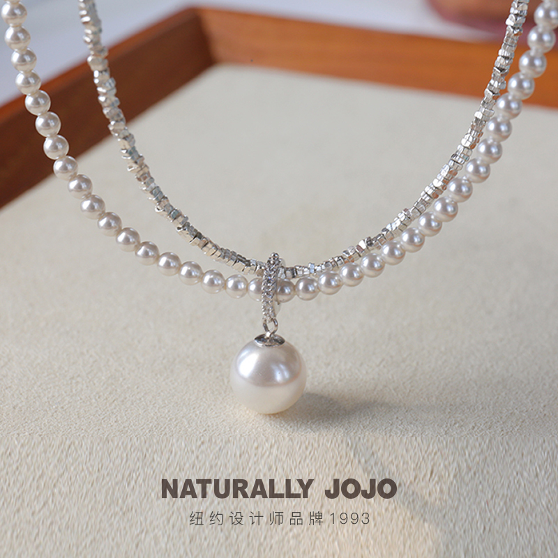 NATURALLY JOJO碎银叠戴珍珠baby链：甜酷女孩的叠戴神器，抗压也能精致到底！