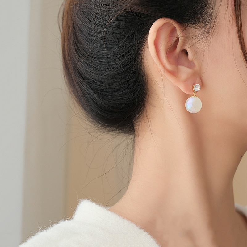 王廷珠宝Waltraud Jewelry 高级感锆石人鱼姬圆珠耳环：百元价位里的梦幻惊喜，我的日常穿搭新宠