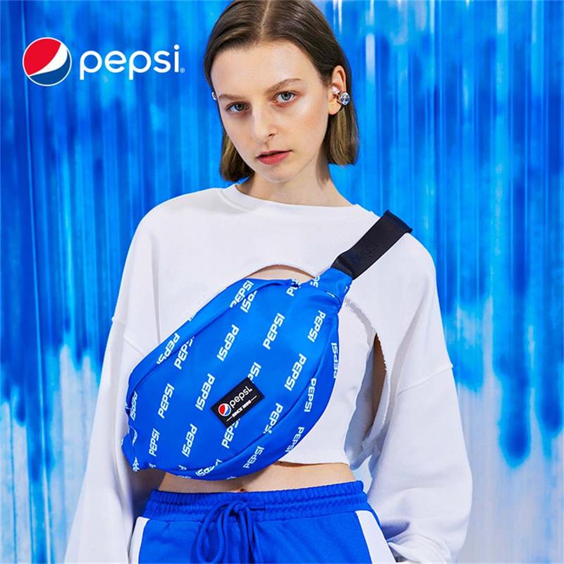 百事Pepsi胸包腰包｜学院风满印设计，潮流帅气又百搭！