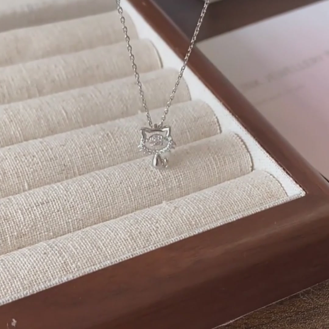 这只小猫咪会魔法！DTOTO 999足银项链，让我闺蜜直接破防了