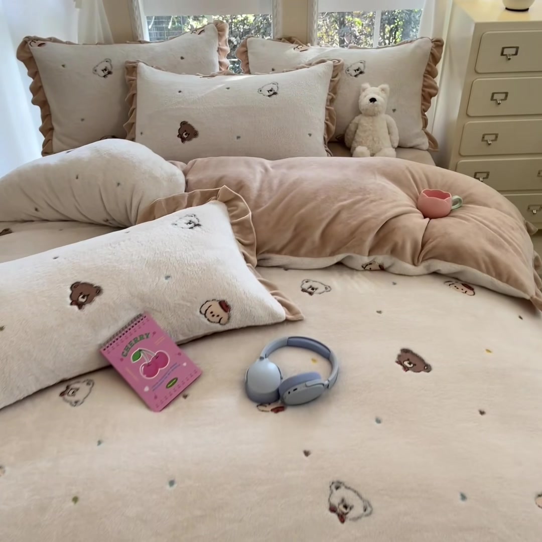 给爸妈的秋冬温暖：A类卡通牛奶绒床品三件套，399元值不值？