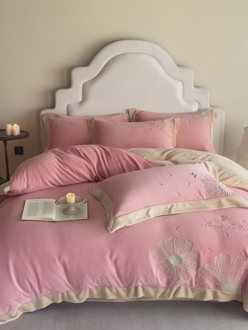 浮影刺绣牛奶绒四件套：这个冬天，我决定对自己好一点