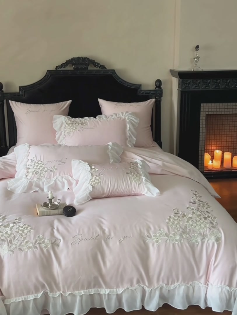 公主风四件套开箱！这高级感绝了，睡在云朵上也不过如此吧✨