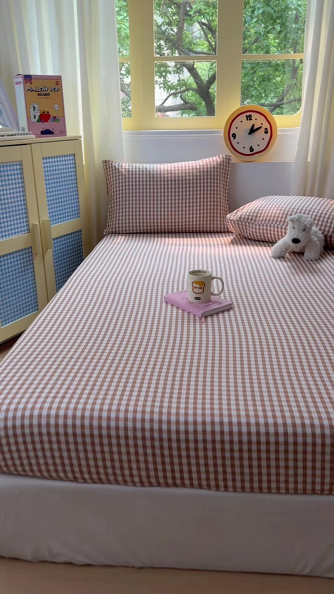 89.7元入手红豆水洗棉床笠，这性价比绝了！