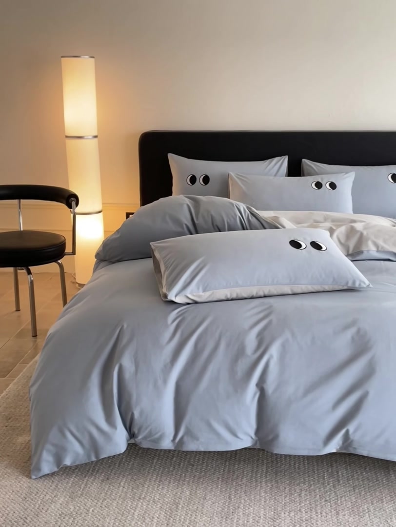 睡醒就是笑脸！眠格水洗棉四件套，这波绣花双拼我给满分