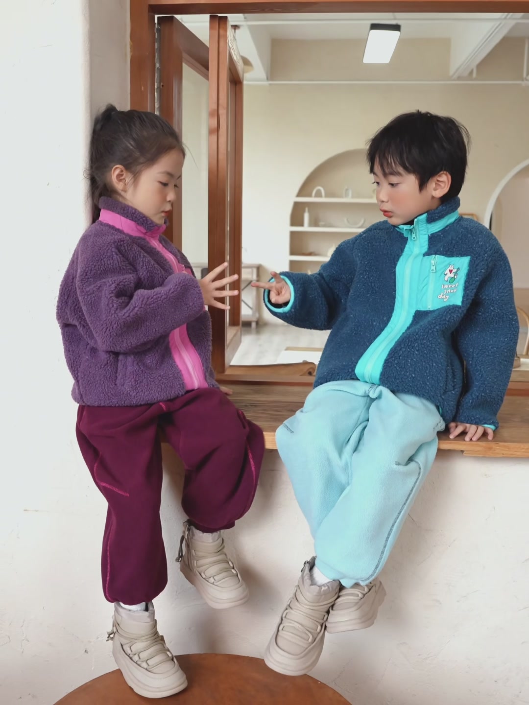 秋冬必备！minizone羊羔绒卫裤，宝宝们的小暖炉🔥