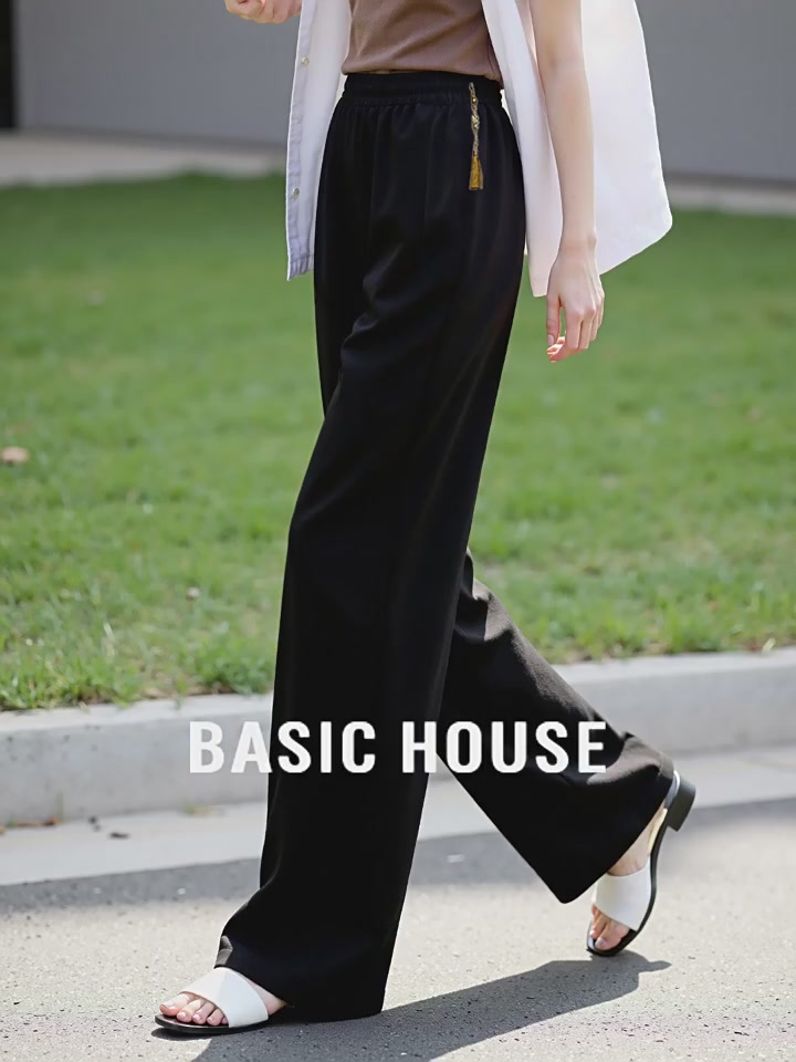 试穿百家好天丝阔腿裤，这垂感绝了！