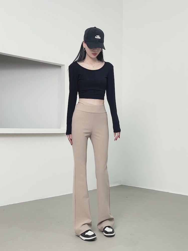 今芙这条卡其色微喇裤，我穿了整整一周才敢来分享