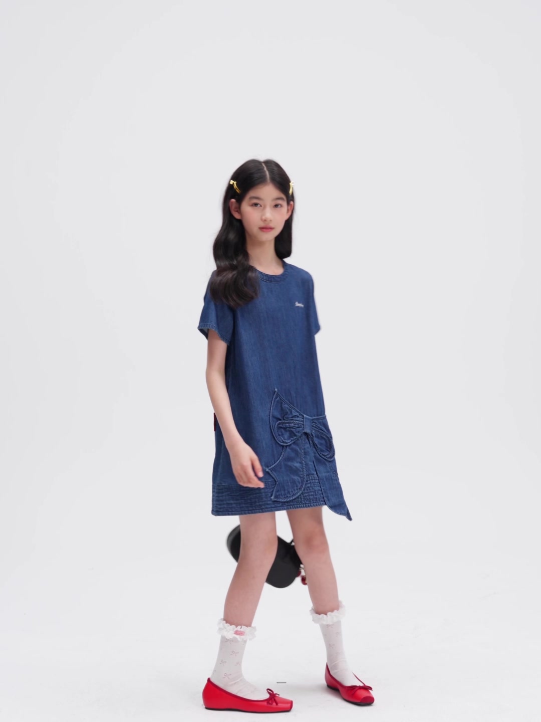 Barry Banny女童牛仔连衣裙：蝴蝶结与设计感短裙的夏日魔法
