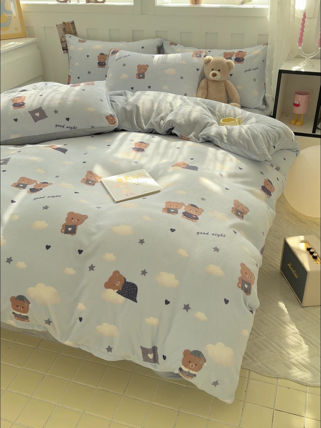 冬天必备！奥若拉牛奶绒四件套，我直接睡到不想起床😴