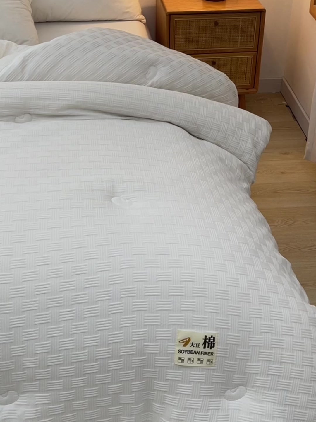 大豆被亲测：华夫格提花设计，母婴级A类针织棉，这被子让我睡出幸福感！