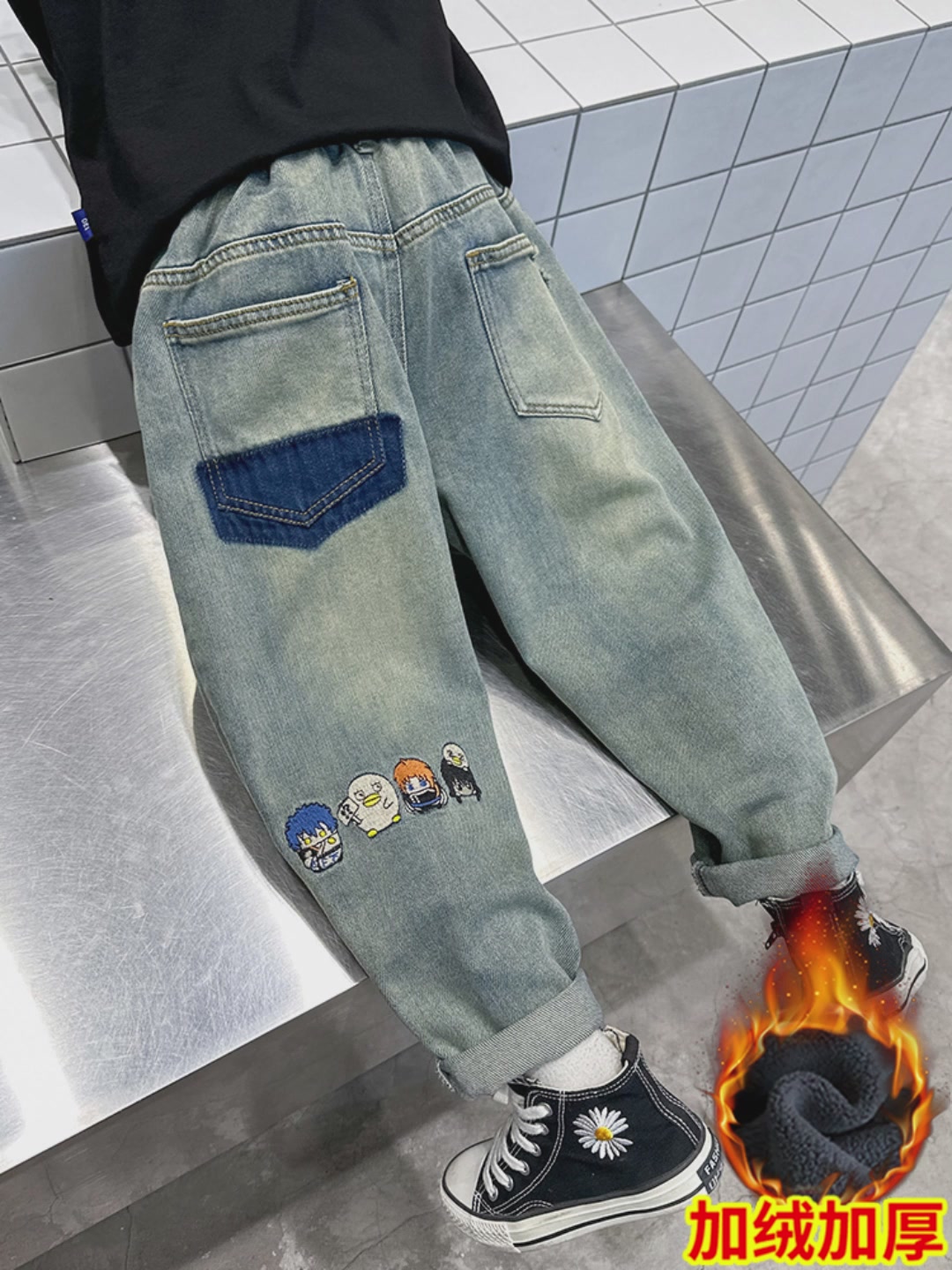 冬日里的暖意穿搭 | 汤姆牛加绒牛仔裤,让宝贝温暖又可爱!