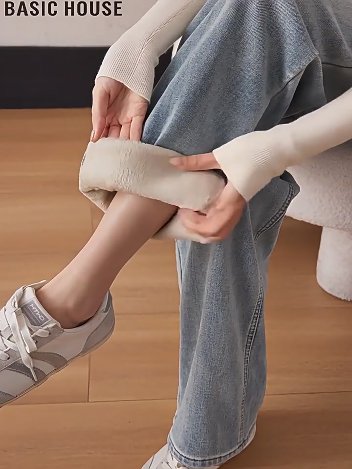 这条加绒阔腿裤，让我在冬天也能当个‘腿精’！