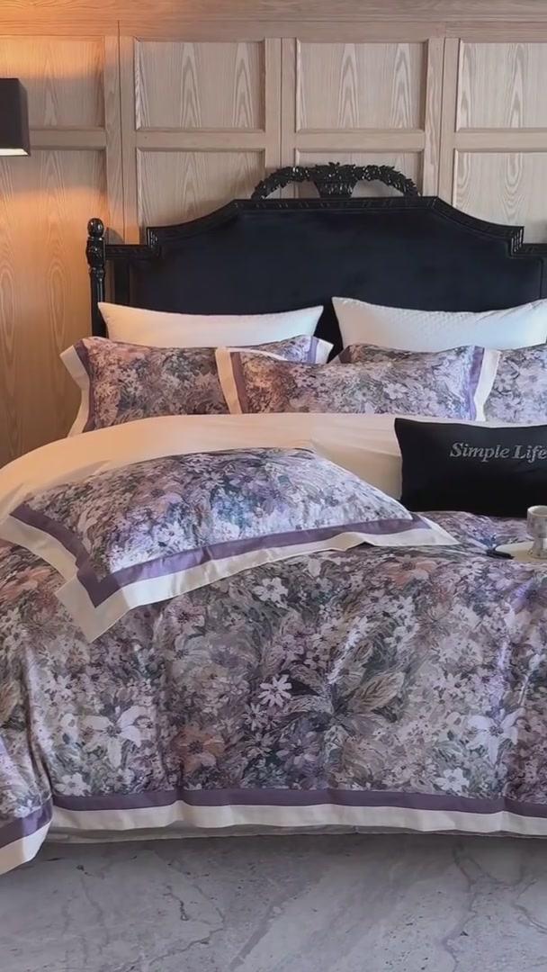 裸睡党的福音！保睿利斯四件套，高级感油画印花，长绒棉贡缎的极致体验