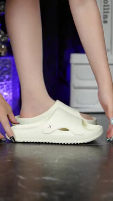 特步XTEP A042运动拖鞋：情侣款一字拖，透气舒适但有点小瑕疵