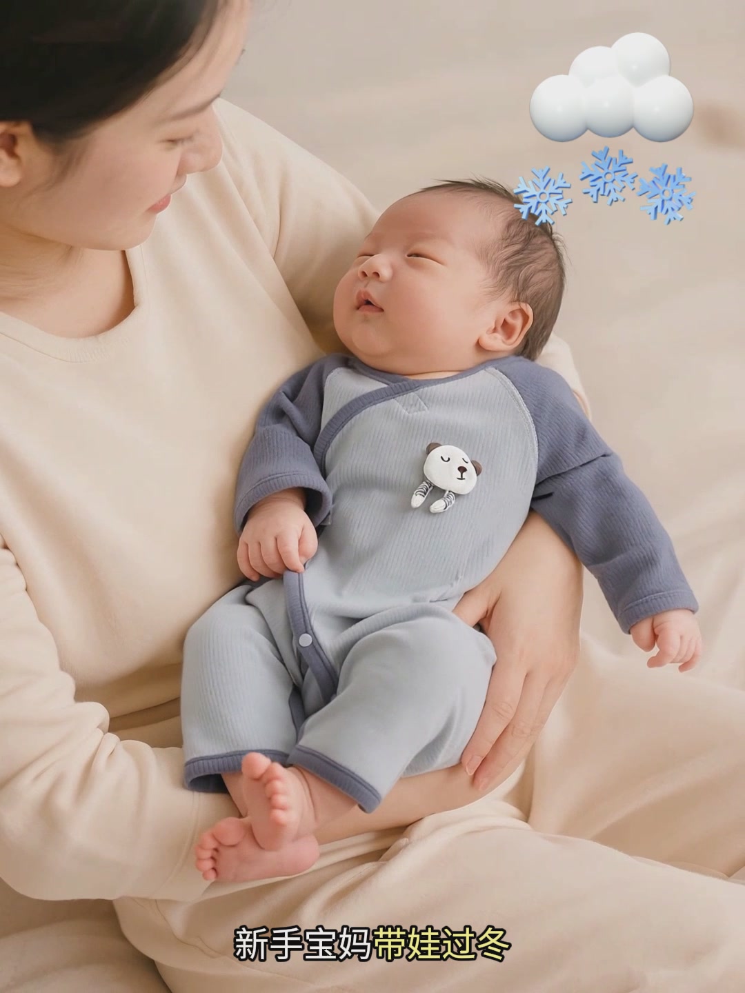 新生宝宝秋冬必备！这件舒绒连体衣真的绝了，护肚又保暖！