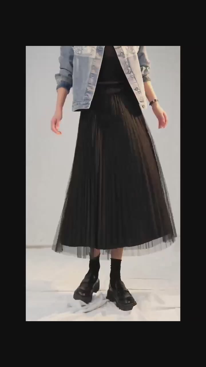 姐妹们！这条两面穿的网纱半身裙也太绝了吧！💃