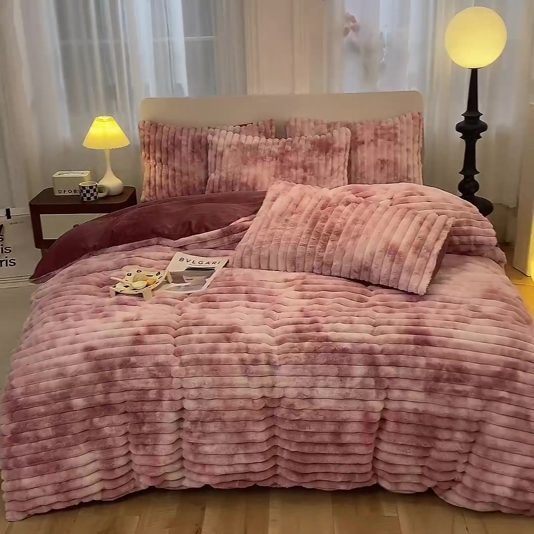 冬天睡进兔子窝是什么体验？浪莎加厚牛奶绒四件套实测