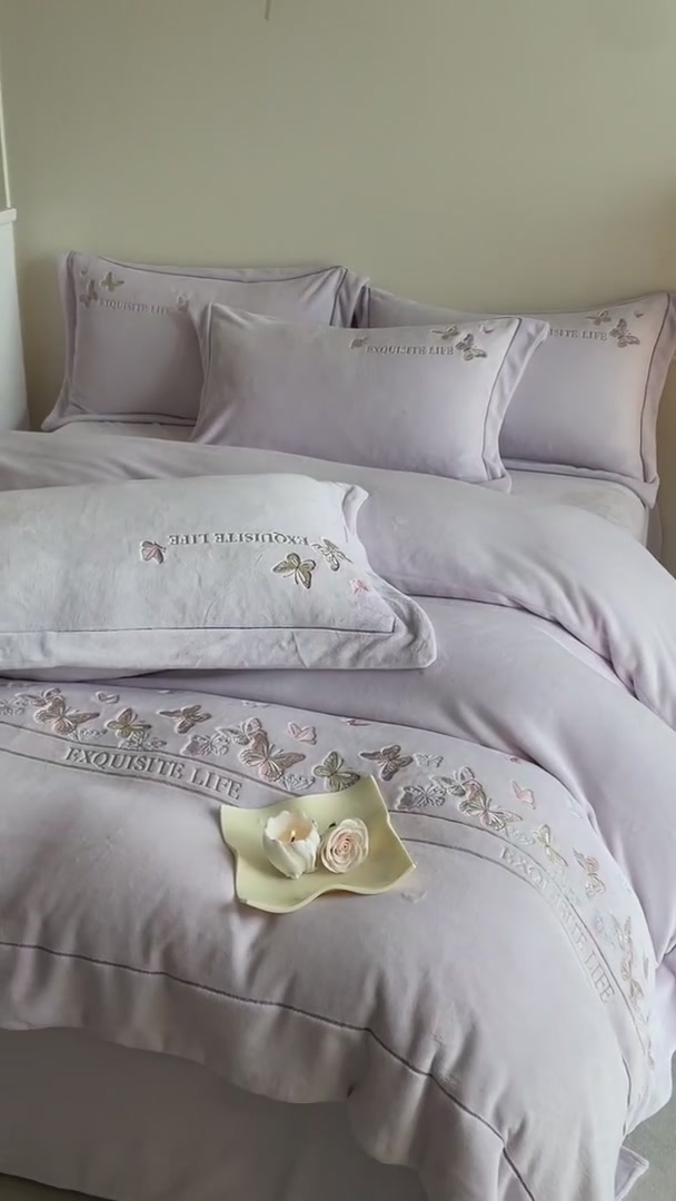 冬季必入！浮影牛奶绒四件套，高端轻奢风温暖整个冬天❄️