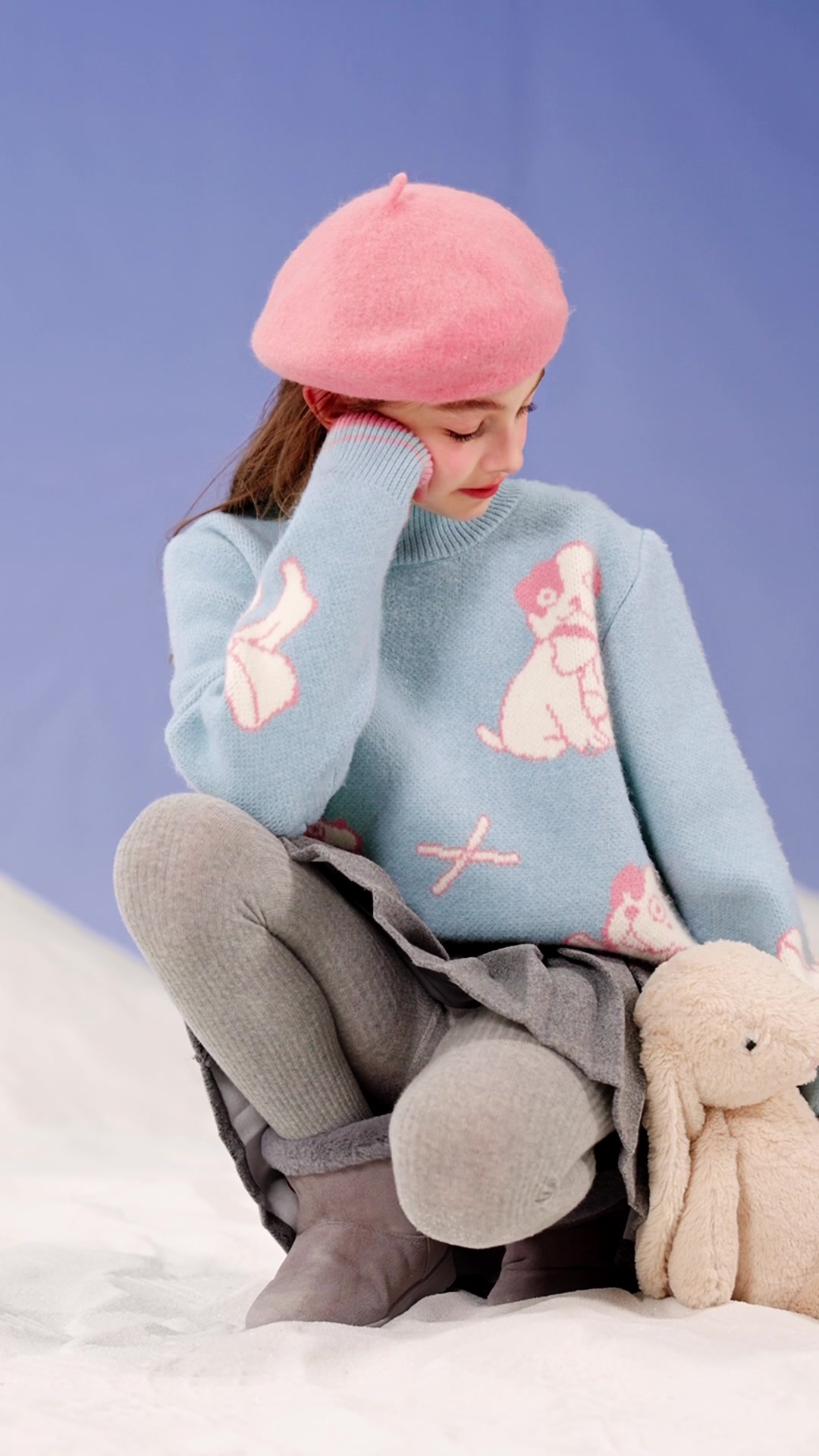 女儿穿这件海湾蓝小狗毛衣，被夸到不想脱！