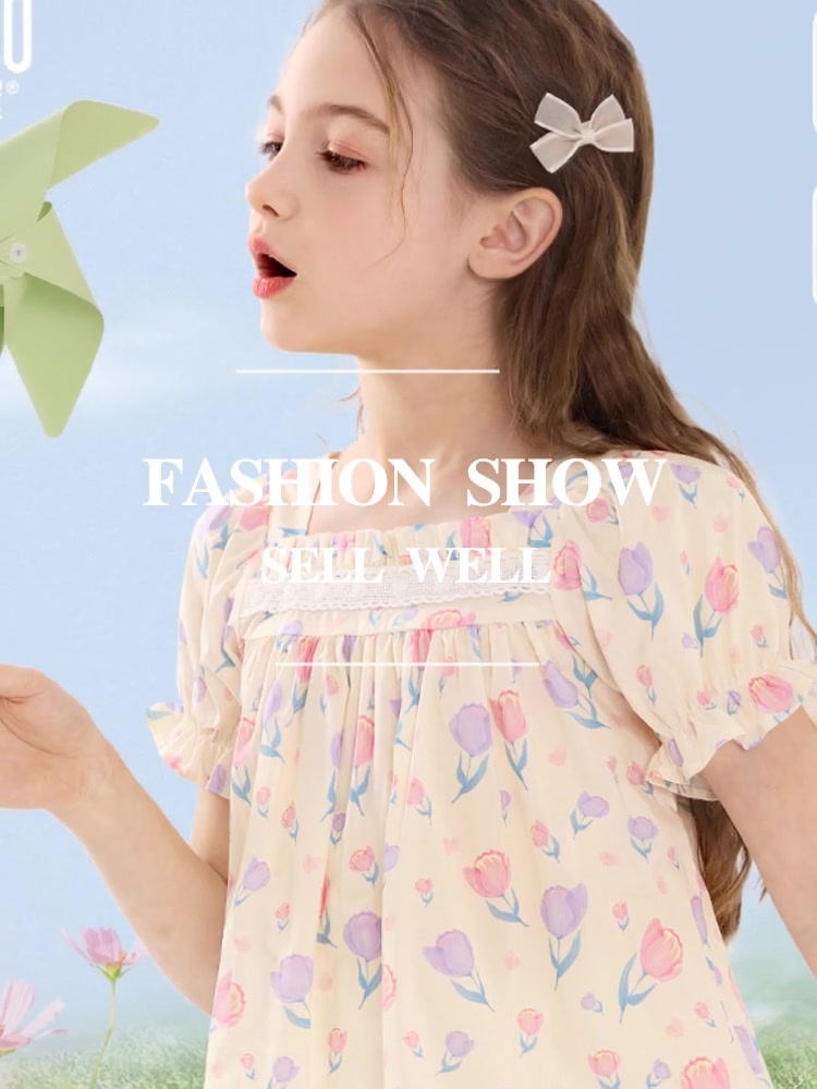 夏日法式小公主👗！女儿穿上这件碎花衬衫，秒变洋气小仙女✨