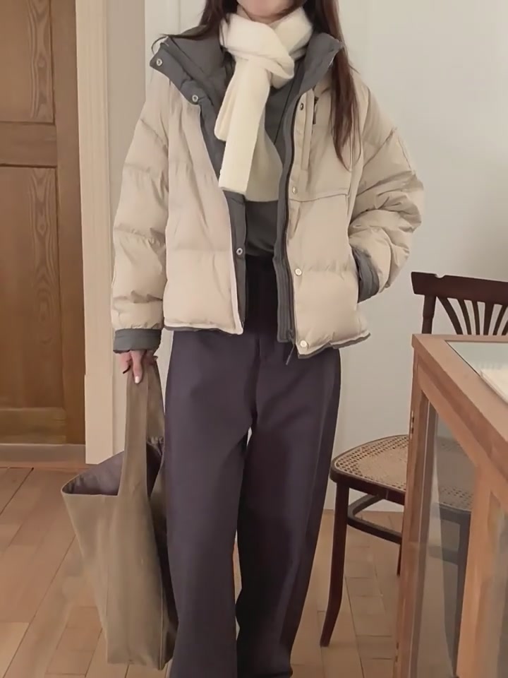 穿上这件羽绒服，我成了行走的‘面包超人’！茗钥立领羽绒服实测分享