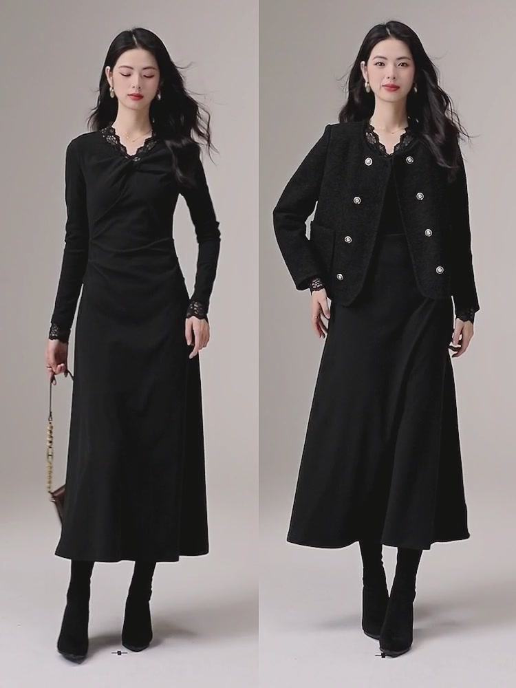 春天第一件德绒连衣裙,法式轻熟风太撩人啦!