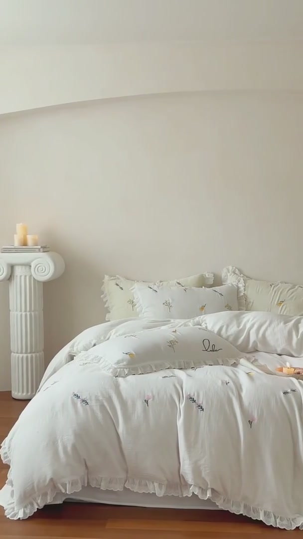 浮影双层纱四件套体验：睡在云朵上的田园梦，值不值1899？