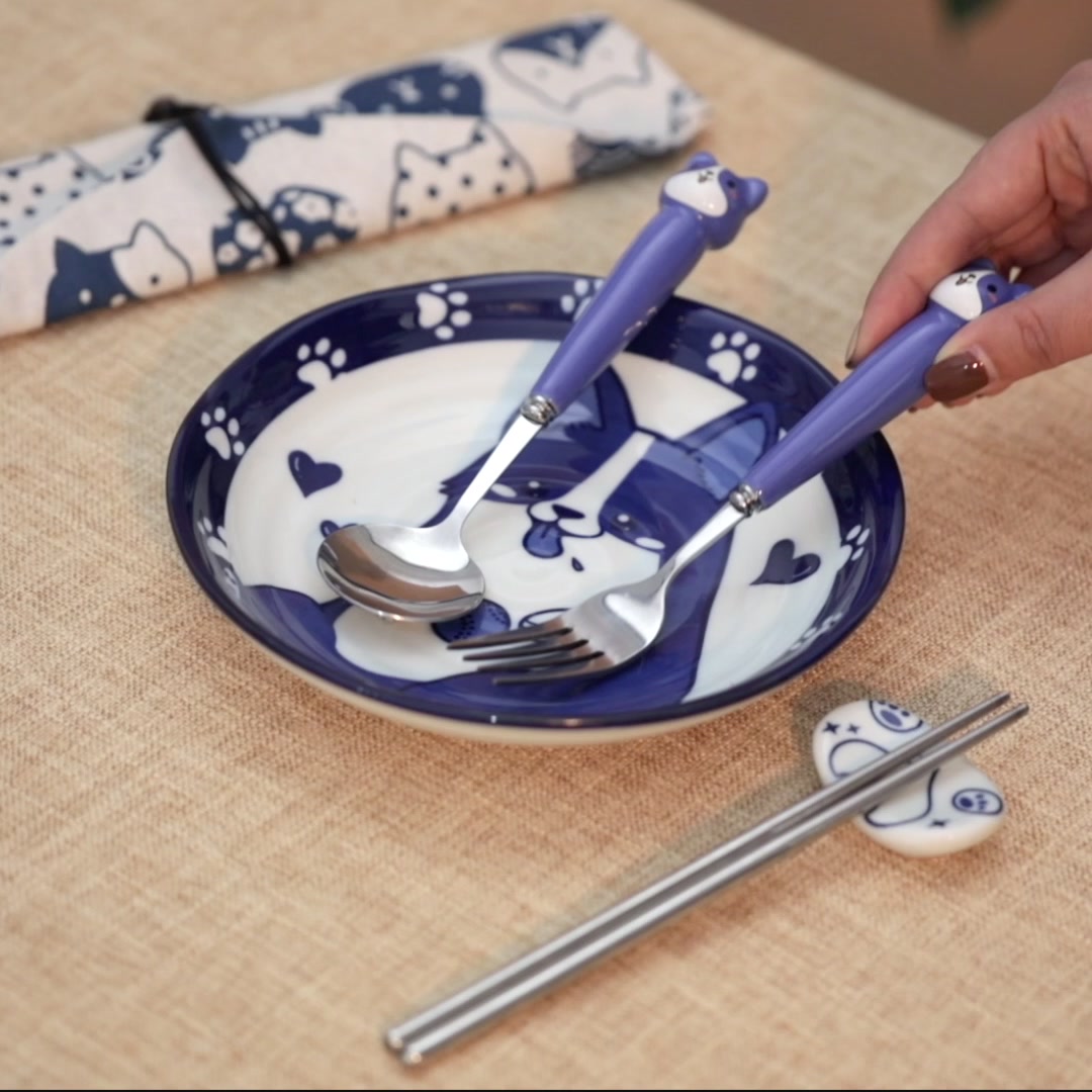 共禾京品萌宠叉勺筷三件套，59.9元就能get的可爱餐具！