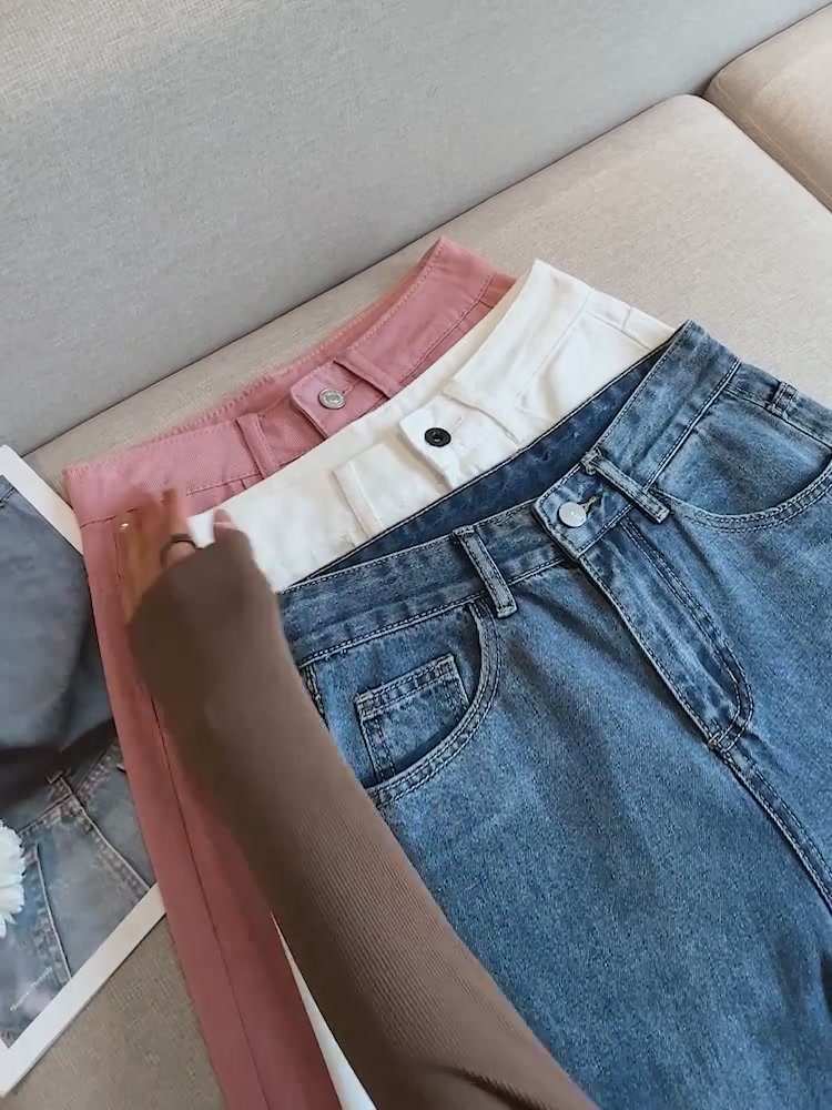 这条K牌高腰直筒阔腿牛仔裤，我穿了仨月才敢来分享！