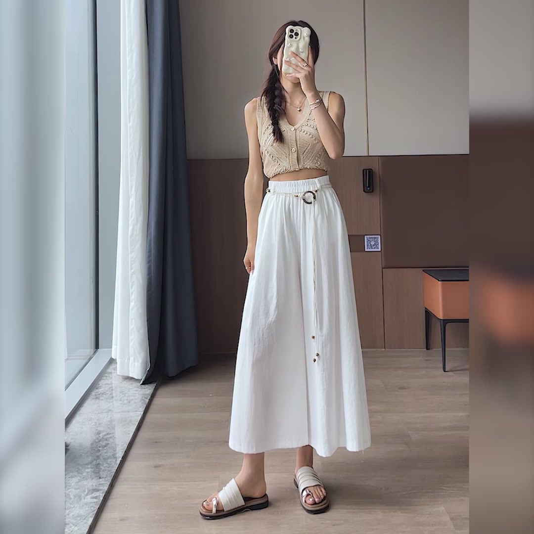 敏芮冰丝棉麻裙裤：夏日里的“松弛感”穿搭，到底有多香？