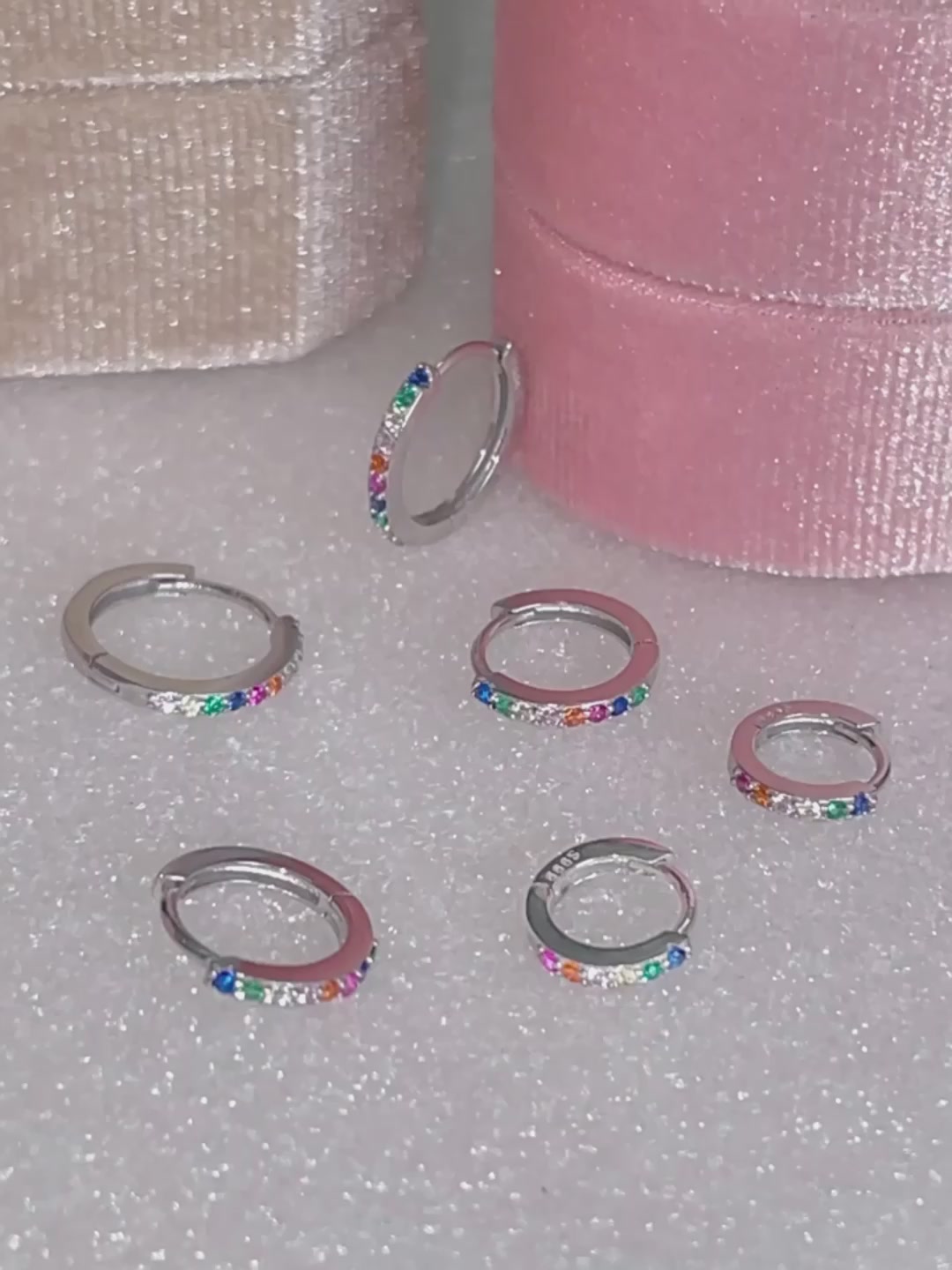 DTOTO 999足银镶钻彩色圈圈耳环：小众养耳洞的惊喜之选