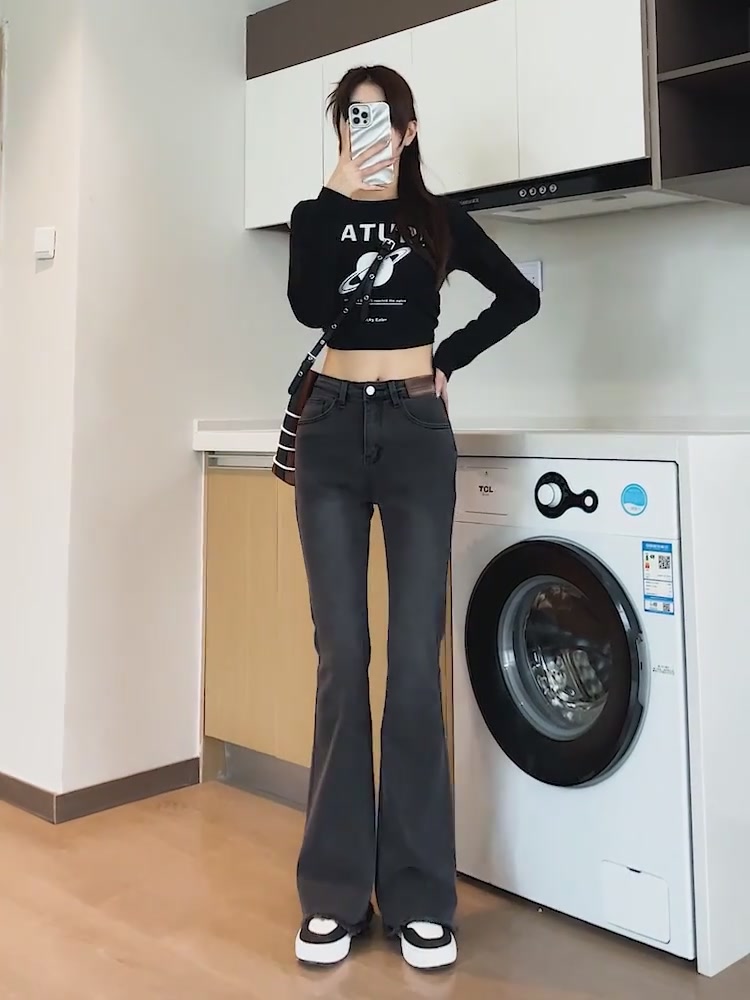 小个子福音！这条灰色高腰牛仔裤让我腿长两米八👖