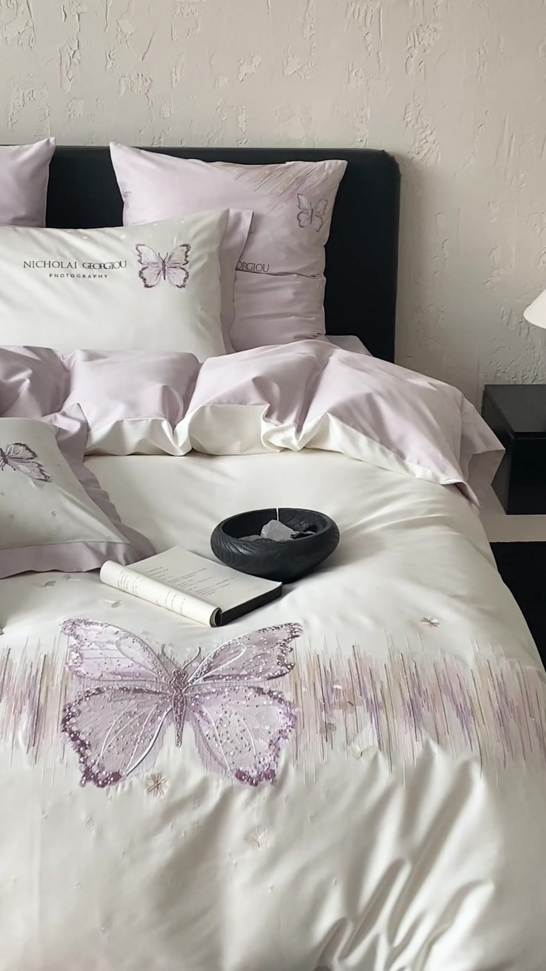 MACT 少女心100S长绒棉四件套：浪漫蝴蝶刺绣，是公主梦还是智商税？