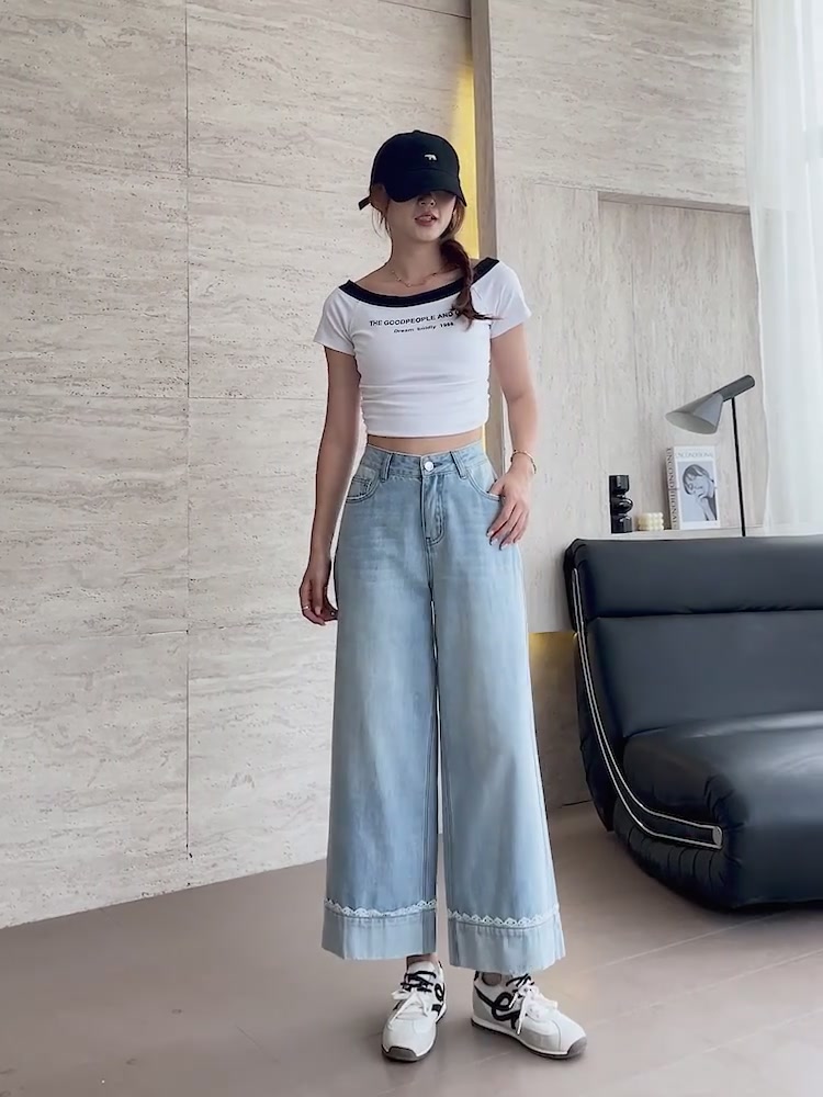 小个子也能穿出大长腿！歌谛婕拼接蕾丝牛仔裤，这波操作我给满分！