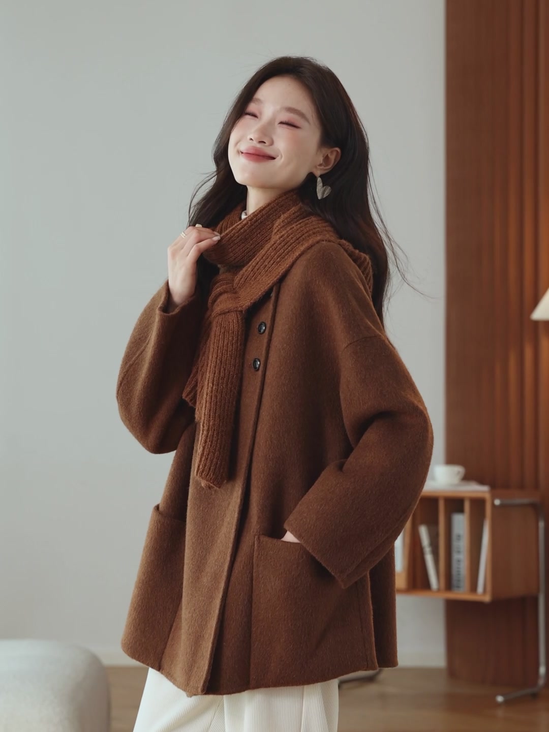 气质围巾领羊毛呢外套,秋冬必备!
