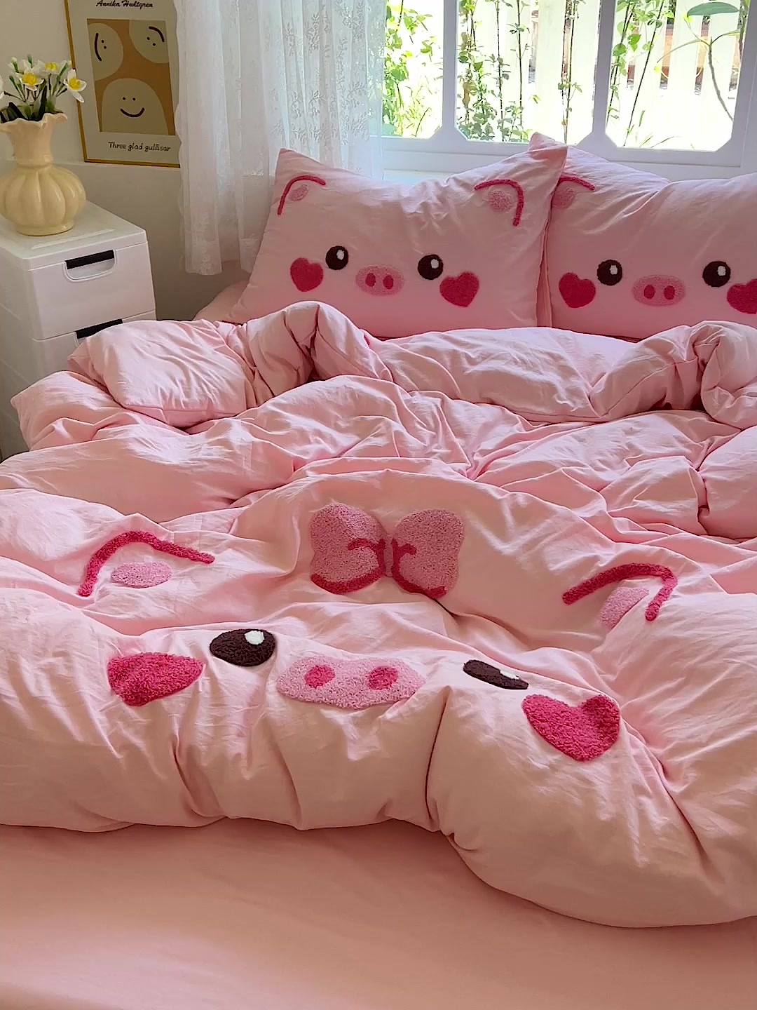 开学季必入！小猪毛巾绣三件套，爸妈都说太可爱啦🐷