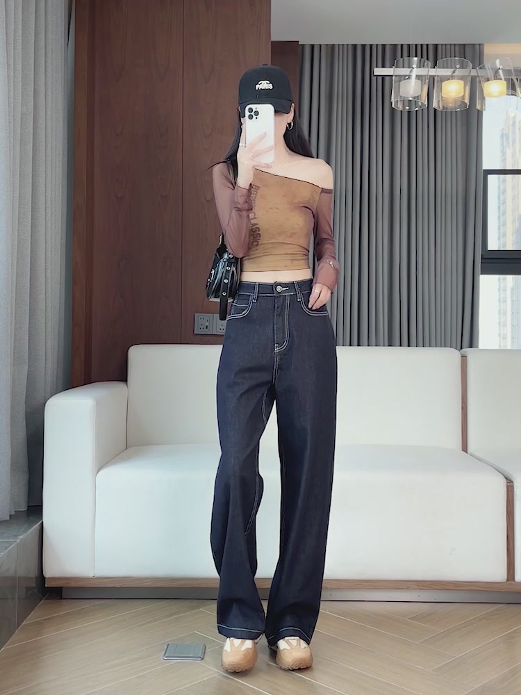 敏芮秋季新款高腰镰刀牛仔裤：一条能让你‘腰’精附体的神裤