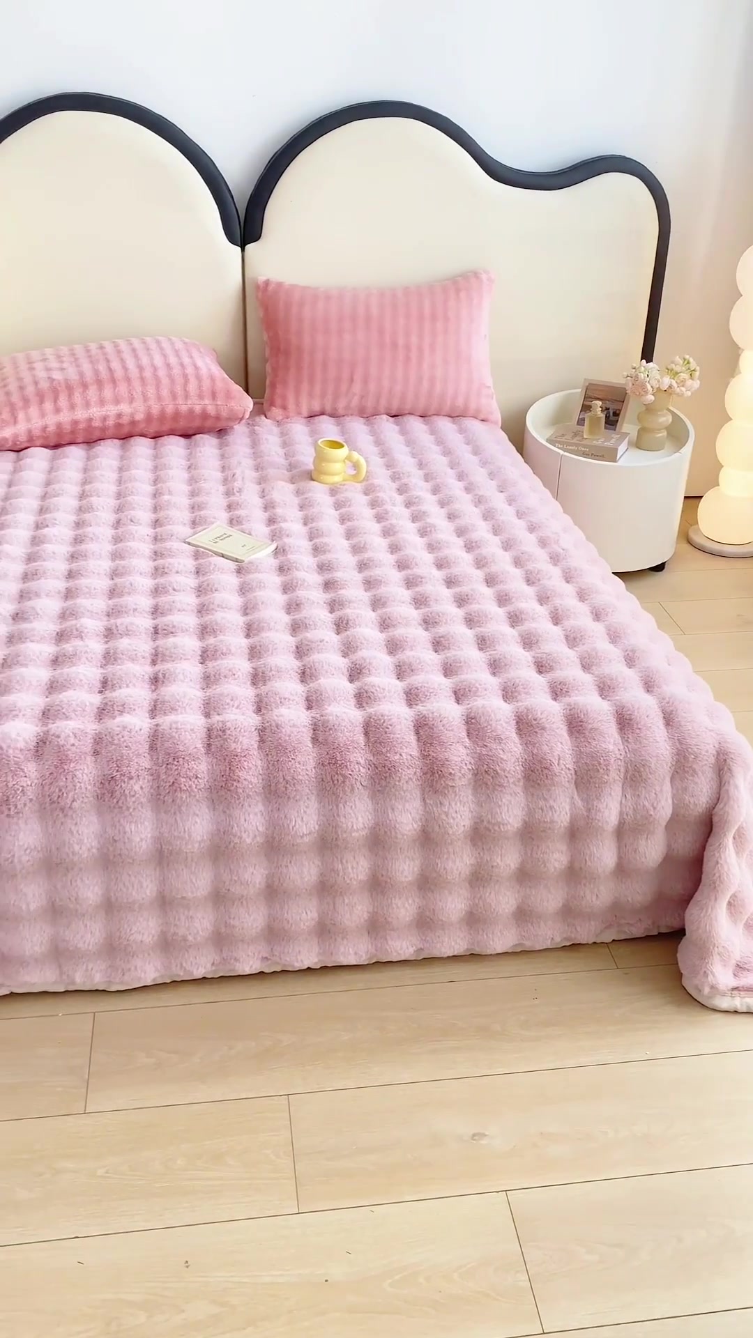 冬天宿舍必备！浪莎加厚仿兔毛牛奶绒床单，暖到不想起床的体验