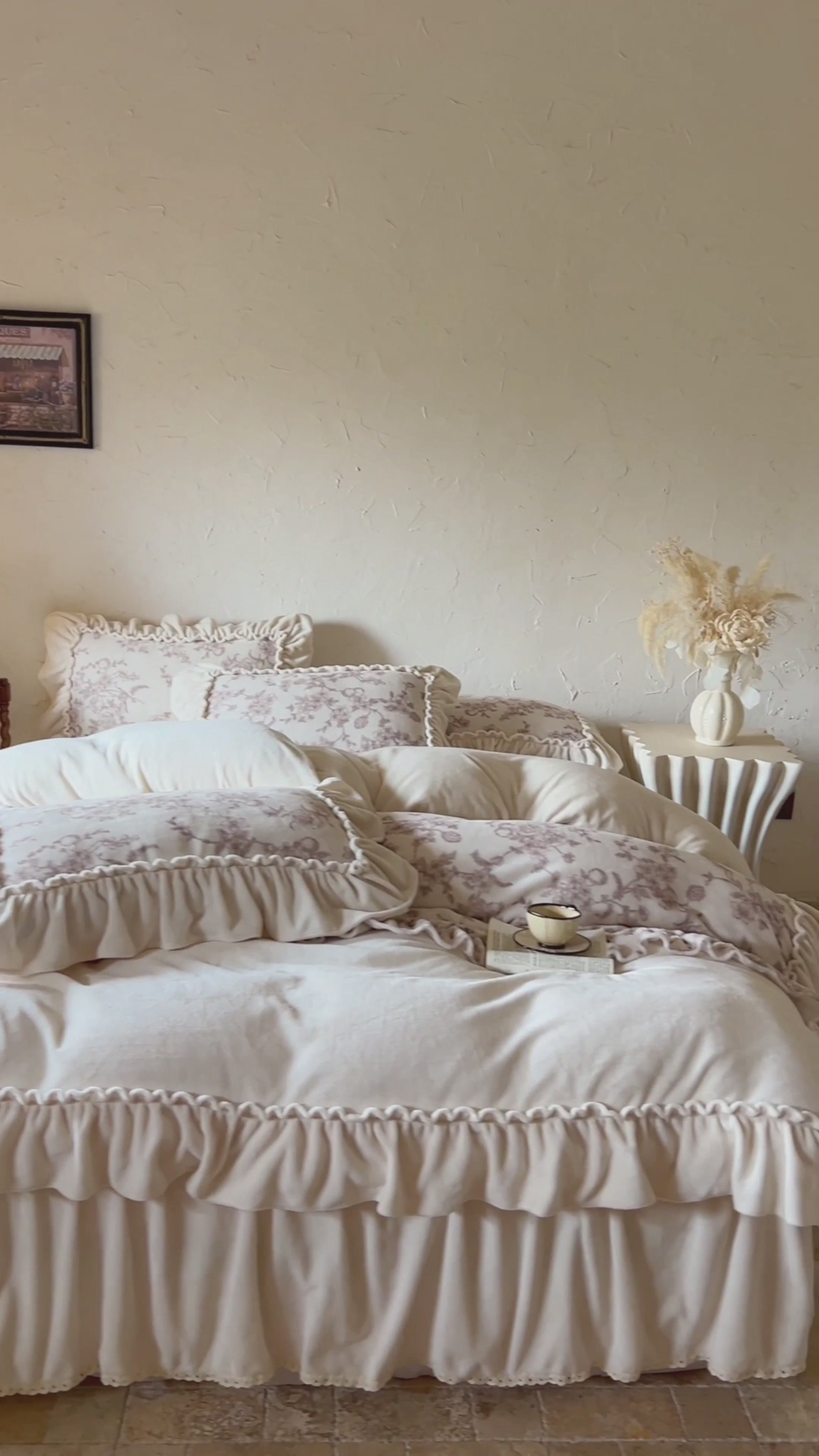 冬日里的法式浪漫🌷保睿利斯牛奶绒四件套，温暖又仙气！