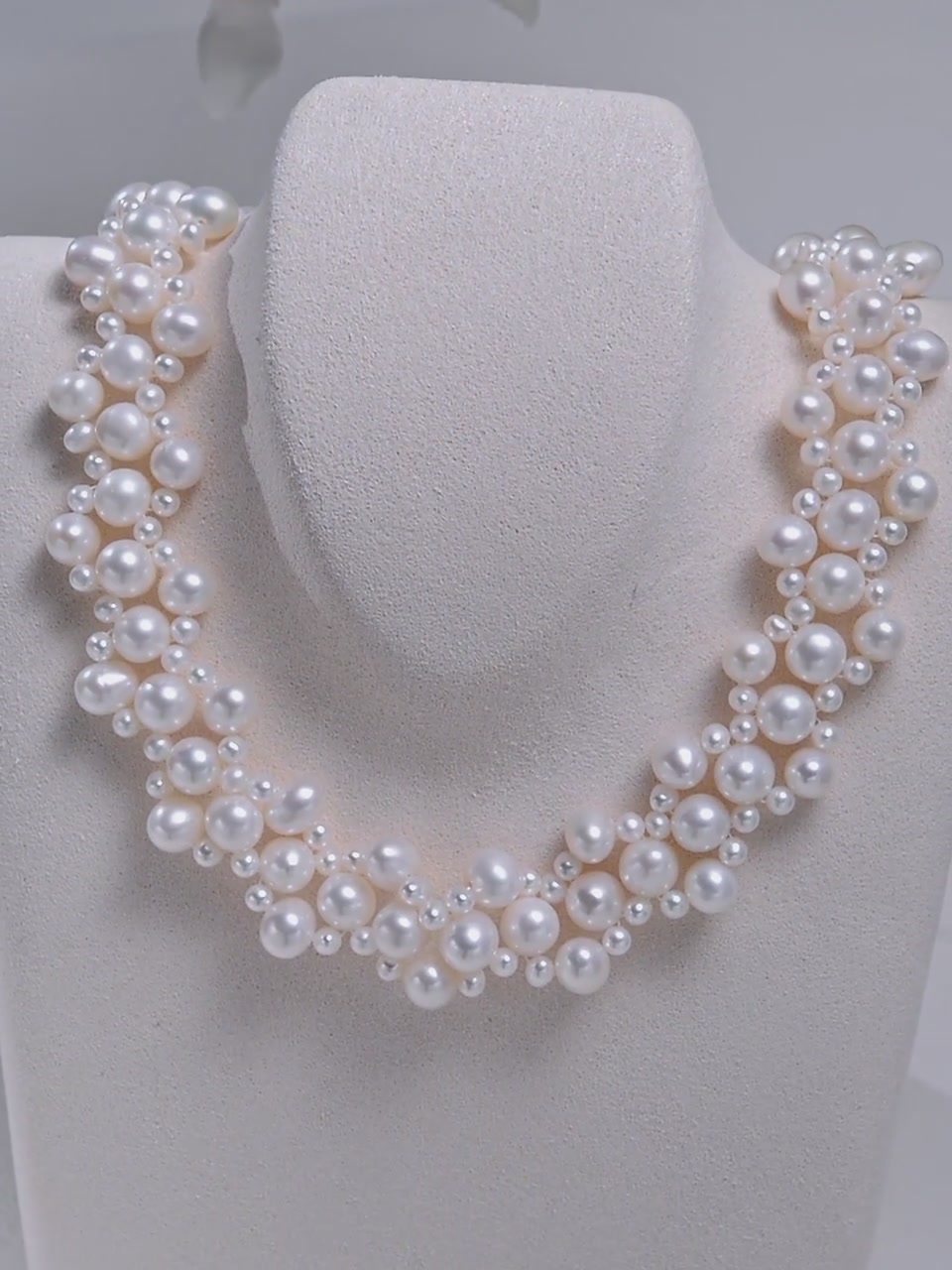 佰色传情BRI.R璨珠项链｜S925银淡水珍珠法式优雅赫本风编织锁骨链