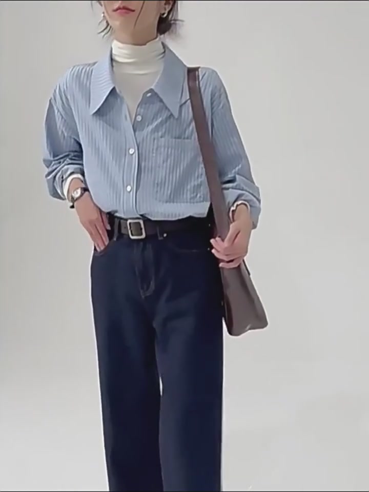 棉迪2026蓝白条纹衬衫：我的通勤新宠，叠穿百搭神器