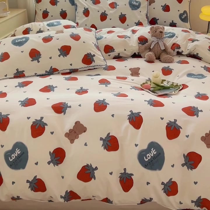 开学季必入！少女心炸裂的A类水洗棉四件套，宿舍秒变温馨小窝🌸