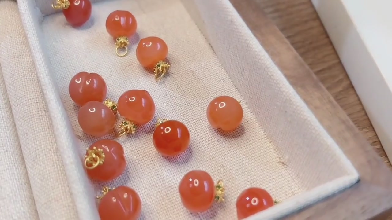 【皇冠桃子】盐源玛瑙吊坠，S925银的质感绝了！