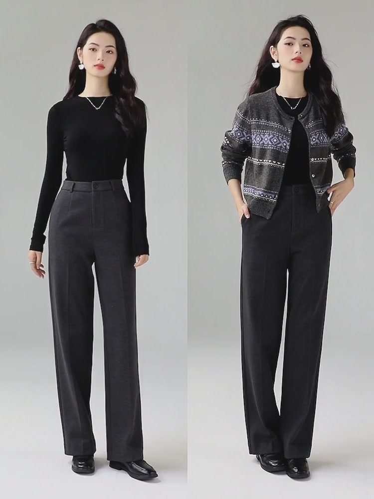 这条毛呢裤，让我在冬天也能‘直筒’到底！