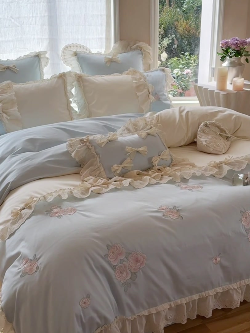 终于找到梦中情床！MACT法式蕾丝公主风四件套，高级感拉满✨