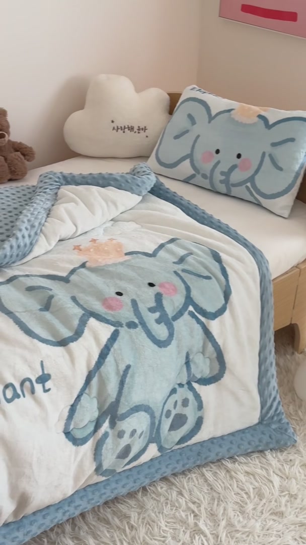 宝妈必入！浪莎豆豆被，宝宝冬天再也不踢被子啦！
