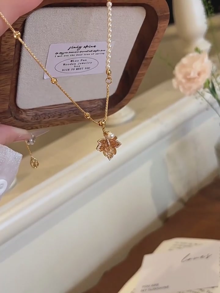 【红叶落雪】项链，我的冬日浪漫宣言❄️